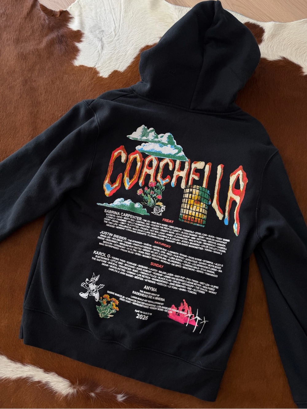 Coachella 2026 lineup hoodie size S